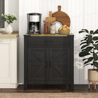 HOMCOM - Buffet 30,5 po L - noir-Espace de rangement spacieux avec un tiroir et une armoire pour ranger des articles de cuisine 