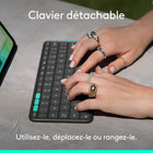 Logitech - Étui-clavier Flip Folio pour iPad 11/13 Pro (M4/M5) Air 13/11 (M2/M3/M4) 5e génération - Graphite-Ajustez les angles de vision et passez entre les modes paysage ou portrait pour taper, lire ou passer des appels vidéo, tout en gardant votre configuration iPad compacte et confortable	