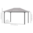 Outsunny - Tente de fête de patio abri de desserte de 10' x 13' - gris-Toit rigide en polycarbonate pour protéger l'intérieur du soleil ou des UV 