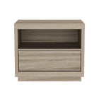 Manhattan Comfort - Table de nuit contemporaine Navis 26" à 1 tiroir - Chêne naturel-La finition aspect bois offre une apparence chaleureuse et naturelle prisée dans la conception de meubles modernes