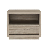 Manhattan Comfort - Table de nuit contemporaine Navis 26" à 1 tiroir - Chêne naturel-La finition aspect bois offre une apparence chaleureuse et naturelle prisée dans la conception de meubles modernes