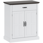 HOMCOM - Petit buffet moderne 30 po avec portes de rangement - blanc-Comprend un large plan de travail, un tiroir et un buffet à deux niveaux offrant beaucoup d'espace de rangement