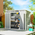 Outsunny - Abri de rangement extérieur 8 pi x 4 pi - gris clair-Barrière de sol incluse protégeant les objets stockés de l’eau de pluie  
