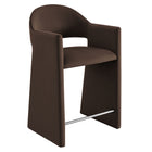 Modway - Talia 37 pouces Cuir végane Tabouret de comptoir - Marron chocolat-Velours de performance résistant aux taches