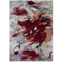 Modway - Blume Floral abstrait Tapis 4 pi l x 6 pi L - Multicolore-Tapis floral abstrait vibrant