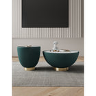 Manhattan Comfort - Ensemble de 2 tables : table basse Anderson moderne 71,5 cm et table d’appoint 46,8 cm - Vert-Magnifique plateau de table en céramique effet marbre