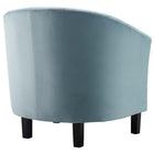 Modway - Prospect Chenal Touffé Performance Velvet Fauteuil - Bleu clair-Pattes en caoutchouc noir