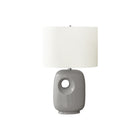 Monarch Specialties - Luminaire - 26 po H Lampe De Table - Céramique Gris - Abat-Jour Ivoire / Crème - Contemporain - Moderne-Lampe de table contemporaine de 26 pouces de haut, dotée d'une élégante base en céramique gris clair et d'un design découpé, alliant parfaitement l'esthétique moderne à la fonctionnalité pour illuminer tout salon, bureau ou chambre à coucher
