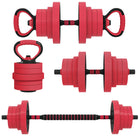 Soozier - Ensemble d’haltères ajustables 4‑en‑1-Ensemble 4-en-1 de 88 lb (40 kg) : haltères, barres, kettlebells et poignées pour pompes