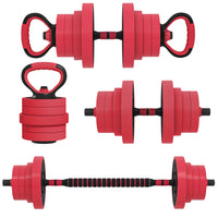 Soozier - Ensemble d’haltères ajustables 4‑en‑1-Ensemble 4-en-1 de 88 lb (40 kg) : haltères, barres, kettlebells et poignées pour pompes