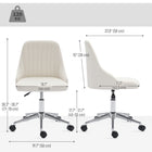 Vinsetto - Fauteuil de bureau vanité avec roulettes pivotantes - blanc crème-Les roulettes pivotantes et l’assise assurent une mobilité facile et rapide