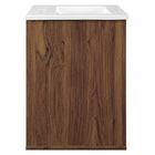 Modway - Transmit 18" Vanité de salle de bain murale - Blanc noyer-Porte à fermeture douce