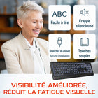 Delton - Clavier KB20 à grandes touches avec rétroéclairage, noir-Grâce à son rétroéclairage, ce clavier à grandes touches est idéal pour les utilisateurs qui travaillent souvent dans des environnements peu éclairés