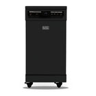 BLACK+DECKER - Lave-vaisselle portatif 18 po - capacité de 8 couverts - 6 programmes de lavage - noir-L'écran DEL affiche le temps de cycle restant et le délai de départ différé.
