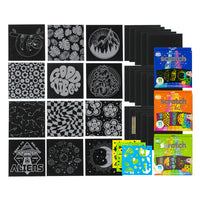 Art 101 - Kit d'art à gratter, paquet de 3-Choisissez parmi 3 ensembles différents de motifs à gratter sélectionnés par l'équipe de conception d'Art 101.