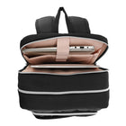 Swissdigital Design - Katy Rose Sac à dos avec SDD Finder - Platine noir-Poche dédiée pour batterie externe, poche pour bouteille d'eau, poche pour étui à lunettes, clip pour clés, poches multifonctionnelles et panneau arrière respirant du sac à dos doté d'un rembourrage en maille pour une ventilation confortable.