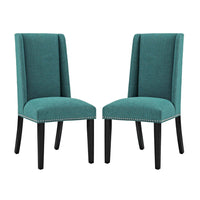 Modway - Baron Tissu Chaise à manger Ensemble de 2 - Sarcelle-Fauteuil d’appoint moderne élégant