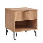 Manhattan Comfort - Dumbo table de chevet moderne 1 tiroir et commode 3 tiroirs - brun doré - ensemble de 2-Garantie limitée du fabricant de 30 jours