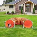 PawHut - Tunnel pour chien 13 pi de long 24 ouvert équipement d’agilité pour animaux avec 2 supports-Sac de transport inclus 