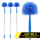 Gritt Commercial - Brosse chasse-toiles avec manche télescopique de 6 pi - Lot de 3-Les poils doux assurent la protection des surfaces