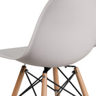 Flash Furniture - 2 pièces Chaise de la série Elon en plastique blanc avec pattes en bois-Structure moulée en polypropylène