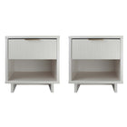 Manhattan Comfort - Table de nuit moderne Granville 18,11" à 1 tiroir - Blanc - Lot de 2-Moderne-contemporain avec une touche de glamour - Table de nuit pour chambre et salon, lot de 2