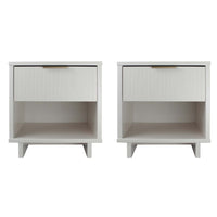 Manhattan Comfort - Table de nuit moderne Granville 18,11" à 1 tiroir - Blanc - Lot de 2-Moderne-contemporain avec une touche de glamour - Table de nuit pour chambre et salon, lot de 2