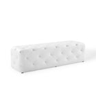 Modway - Amour Entrée à boutons touffés de 60" Imitation cuir Banc - Blanc-Banc d’entrée à boutons touffés
