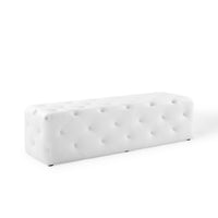 Modway - Amour Entrée à boutons touffés de 60" Imitation cuir Banc - Blanc-Banc d’entrée à boutons touffés