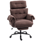 HOMCOM - Chaise de bureau exécutive ergonomique inclinable avec repose-pieds - café-Tissu doux avec toucher velours et mousse à haute élasticité pour un confort d'assise optimal