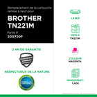CIG - Cartouche de toner Brother TN221M remise à neuf - rendement standard - magenta- Écologique : Remanufacturé à partir d'une cartouche Brother originale recyclée