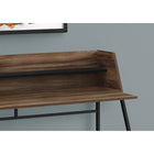 Monarch Specialties - 7548 Bureau 48 po L - Faux Bois Brun/Metal Noir-Fini sur tous les côtés pour un placement flexible n'importe où dans un bureau à domicile