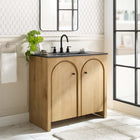 Modway - Appia 36" Vanette de salle de bain - Noir de chêne-Construction en parement de bois de manguier et MDF