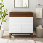 Modway - Render 30" Armoire de toilette de salle de bain (lavabo non inclus) - Noyer blanc-Portes à fermeture douce