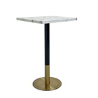 Plata Import - Table de salle à manger carrée Silver Import Ruby - Faux marbre-Détails en or brossé