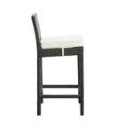 Modway - Convene Terrasse extérieure Tissu Tabouret de bar - Espresso Blanc-Rotin synthétique résistant aux UV