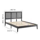 Modway - Sirocco Rotin et bois Lit de plateforme complet, Noir-10