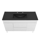 Modway - Render 48" Vanité de salle de bain à un seul lavabo - Blanc Noir-Bassin d’évier en céramique