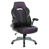 DESIGNlab By OSP - Chaise de jeu Orion - Accents violets-Accoudoirs rembourrés rabattables