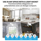 Bell+Howell - Lampe de ventilateur à douille de 15,7 po avec télécommande - Blanc-Compatible avec le culot moyen standard E28