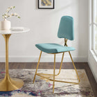 Modway - Ponder Performance Velvet Tabouret de comptoir - Bleu de mer-Rembourrage en mousse dense