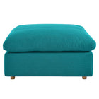 Modway - Commix Duvet Rempli Trop Rempli Ottoman - Sarcelle-Construction en bois massif
