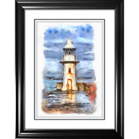 Lighthouse - Impression encadree - 28" x 36"-Impression d'art de haute qualité avec passe-partout et encadrement professionnel