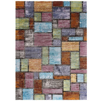 Modway - Success Mosaïque géométrique abstraite de Nyssa Tapis 4 pi l x 6 pi L - Multicolore-Tapis en mosaïque géométrique abstraite