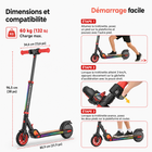 Gyrocopters - Trottinette électrique pour enfants Flash KidZ - Vitesse 19 km/h - Autonomie 11 km - Éclairage LED - Rouge-9