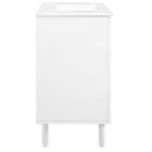 Modway - Calla 36" perforé Métal Vanette de salle de bain - Blanc blanc-Trous centraux de 8"