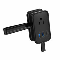 Uncaged Ergonomics - Chargeur de voyage ergonomique sans cage - 4 AC - 2 USB - 1 USB-C - Noir-Multiprise de voyage 6 en 1 avec ports USB.