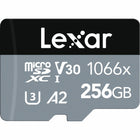 Lexar - Professional 1066X MicroSDXC SILVER Series - 256 Go - Noir-Performances de niveau professionnel pour les caméras d'action, les drones ou les smartphones Android