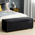 HOMCOM - Banc ottoman de rangement moderne rembourré à dessus relevable - gris foncé-Doté d'une assise à rabat et d'un grand compartiment fermé pour le rangement 