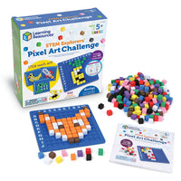 Learning Resources - Art du pixel STEM Explorers-Crafty 2-D Art : Les enfants créent leurs propres images en 2D inspirées des jeux vidéo en relevant plus de 40 défis STEAM sans écran